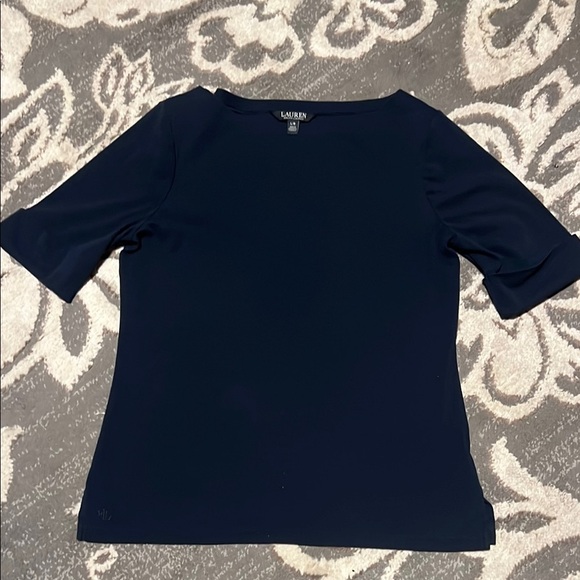Ralph Lauren Blue Label Blue Fitted Short Sleeve T-Shirt cuffed sleeves like new - Picture 1 of 3